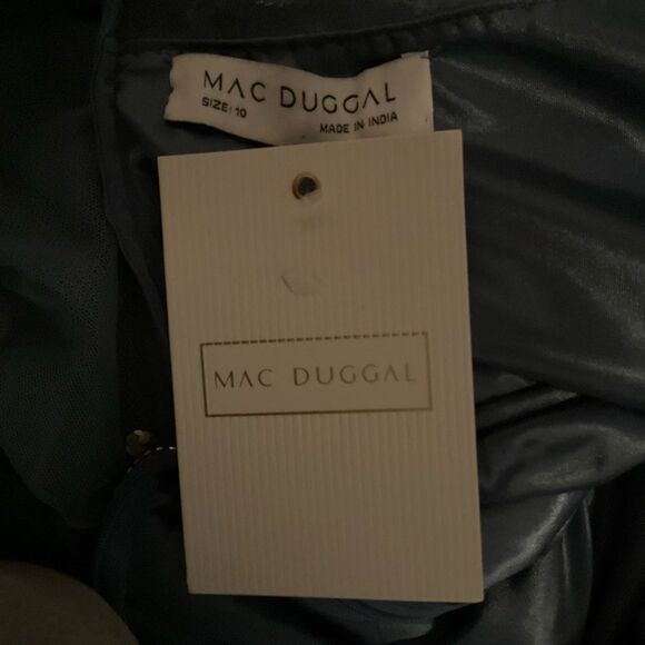 Mac Duggal 5717 Womens Blue Embellished Butterfly Sleeve High Neck Gown - Picture 13 of 13